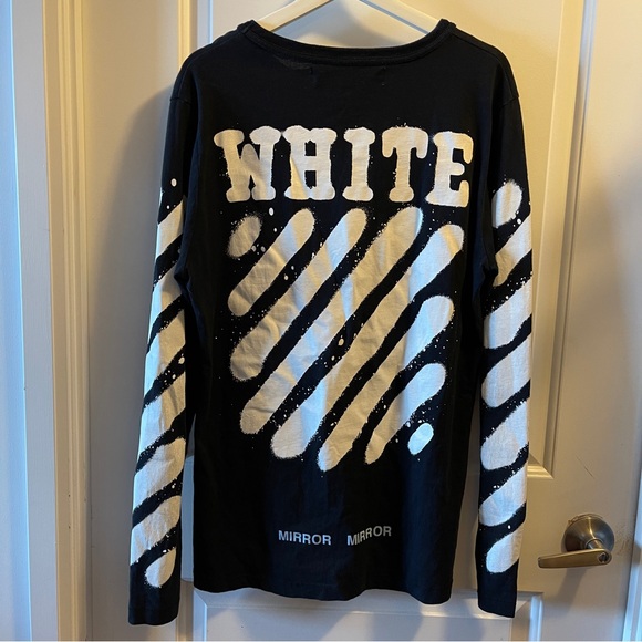 Off white spray paint logo long sleeve tee men’s size medium - Picture 5 of 10